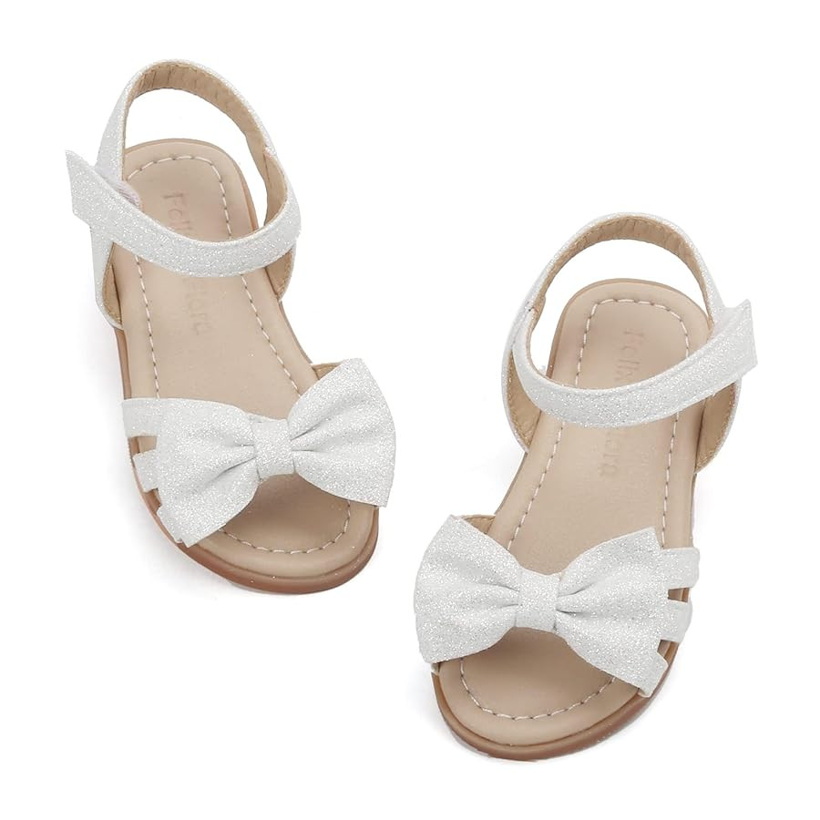 Felix & Flora Toddler Girls Sandals Soft Rubber Flats Summer Baby Flower Girl Shoes. | Amazon (US)