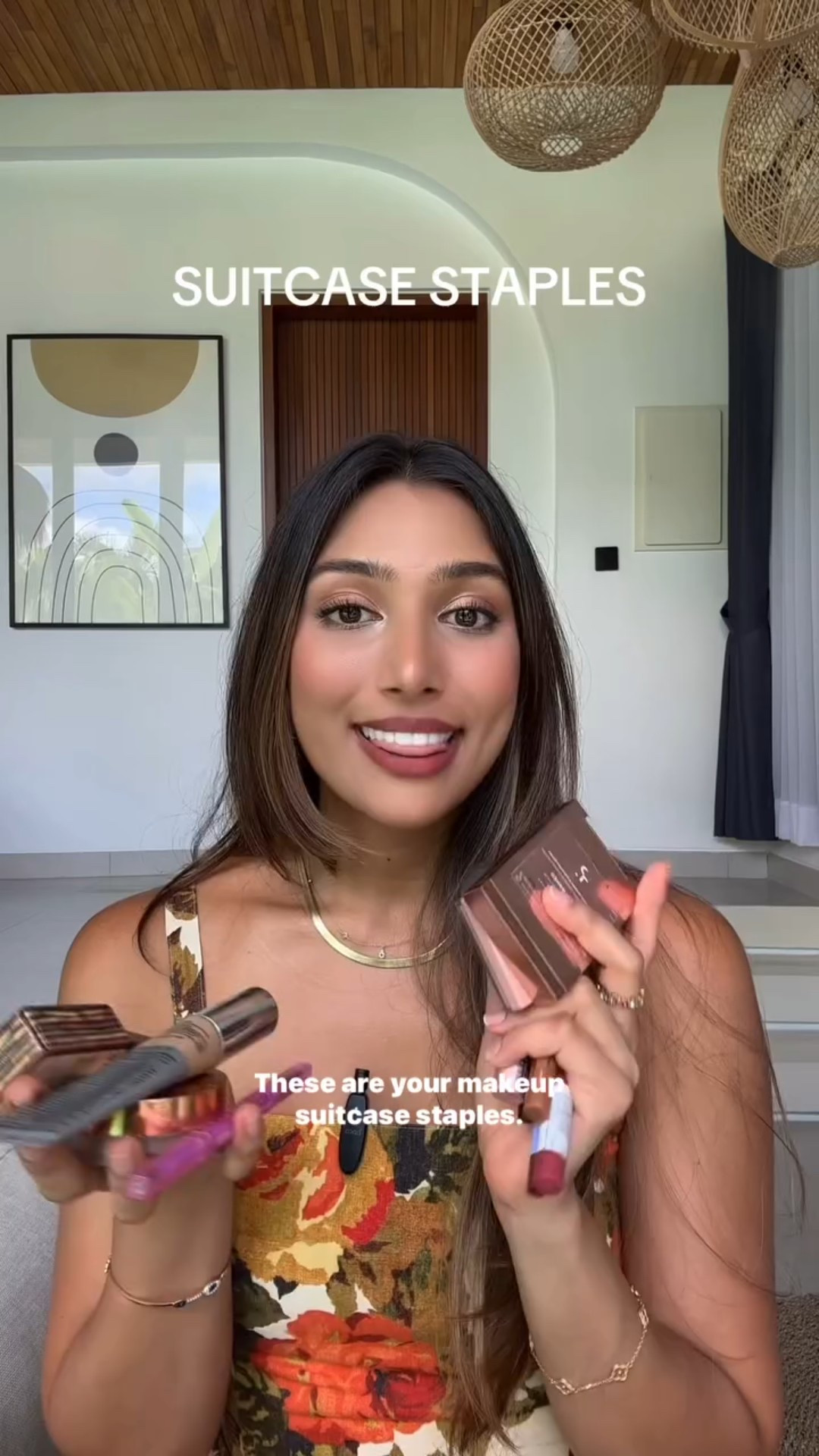 These are my holy grail makeup products that take up precious real estate in my suitcase 💄

💫First save this reel

@narsissist cream contour +foundation
@benefitcosmetics hoola bronzer
@iconic.london laminator 
@itcosmetics CC cream 
@patrickta blush duo 
@kosas brow products and lip liner in supreme 
@fentybeauty eye shadows stick 
@urbandecaycosmetics nakd pallet 
@toofaced better than sex mascara 
@maybelline NY lip crayon 

Everything linked on my LTK 🫶🏽

#makup #sephorahaul #traveltips #beautyhacks #travelmakeup #suitcasestaples #naturalglam #browngirlmakeup #browngirlbeauty