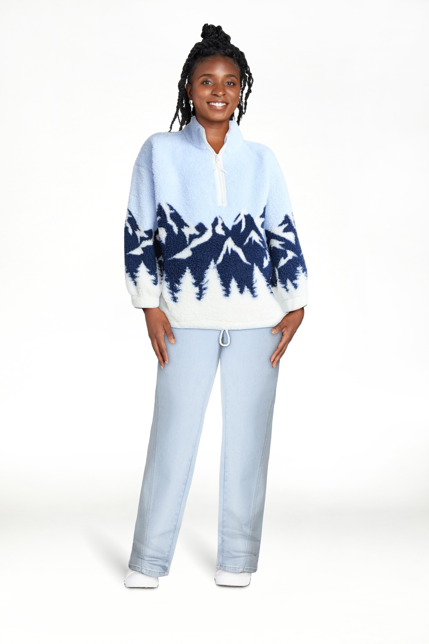 No Boundaries Plush Half-Zip Pullover, Women's | Walmart (US)