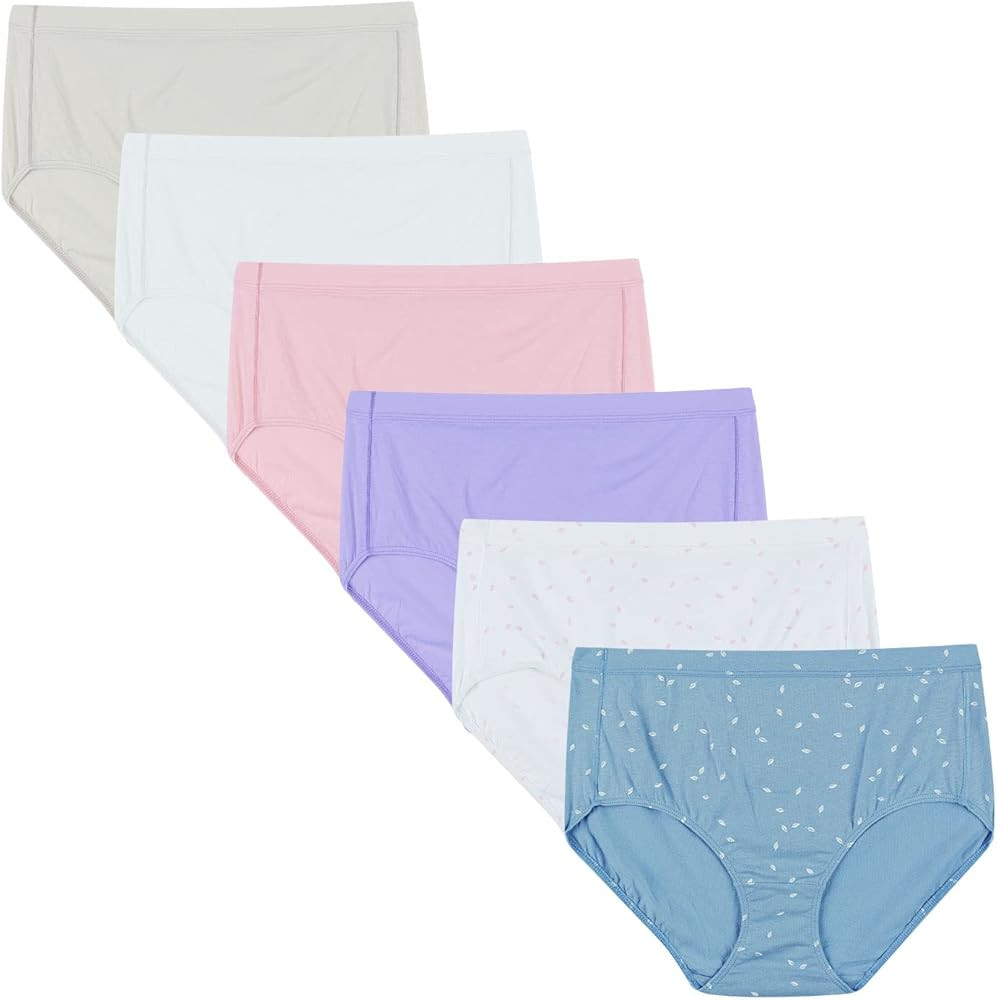 Hanes Women's Organic Cotton Panties Pack, Comfortsort Underwear, 6-Pack (Colors May Vary) | Amazon (US)