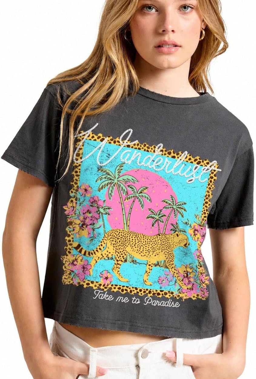 ORYERI Women’s Vintage Graphic T-Shirt – Junior-Inspired Fit, Short Length, Runs Small, Size Up Recommended | Amazon (US)