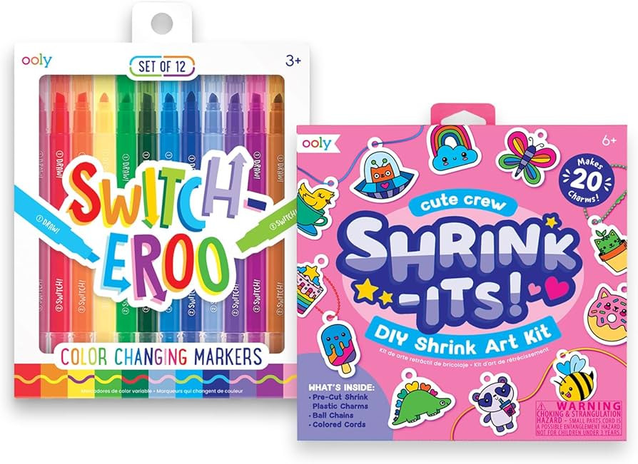 Ooly Shrink-Its! 28 PC DIY Shrinking Art Kit That Creates Charms and Tags & 12 Pack Switch-eroo C... | Amazon (US)