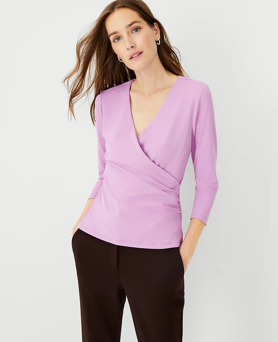 Refined Stretch Wrap Top | Ann Taylor (US)