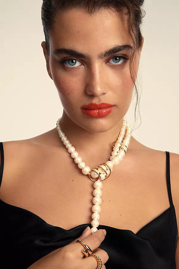 Elongated Pearl Necklace | Anthropologie (UK)