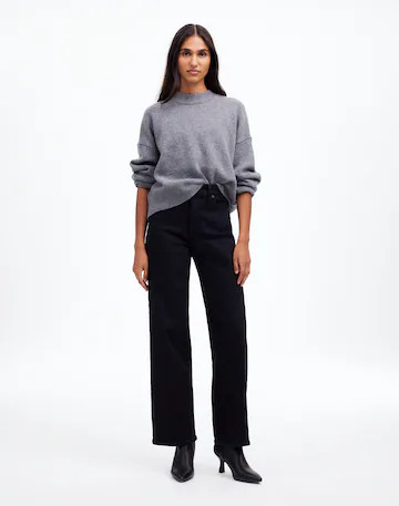 The Perfect Vintage Wide-Leg Jean in Black Rinse Wash | Madewell
