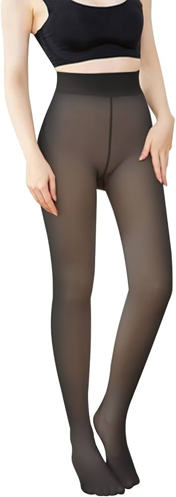 Women's Winter Tights Fleece Lined Pantyhose Opaque Warm Leggings Thicken Fake Translucent Tights... | Amazon (CA)