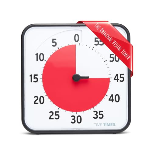 TIME TIMER 8 inch Visual Timer - 60 Minute Kids Desk Countdown Clock with Dry Erase Activity Card, Also Magnetic - for Kids Classroom, Homeschooling Study Tool, Task Reminder, Home and Kitchen Timer | Amazon (US)