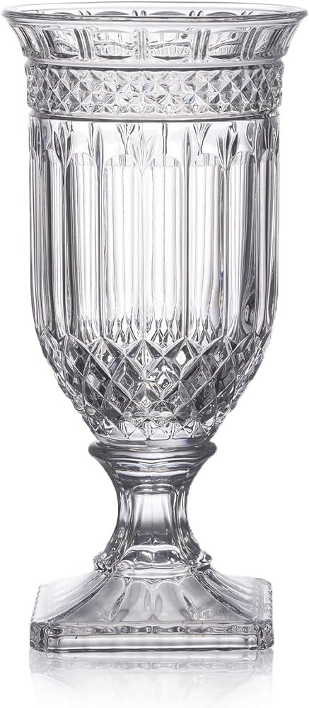 Joeyan 13'' Glass Urn Vase,Large Clear Decorative Flower Vase for Table and Centerpiece,Tall Pede... | Amazon (US)