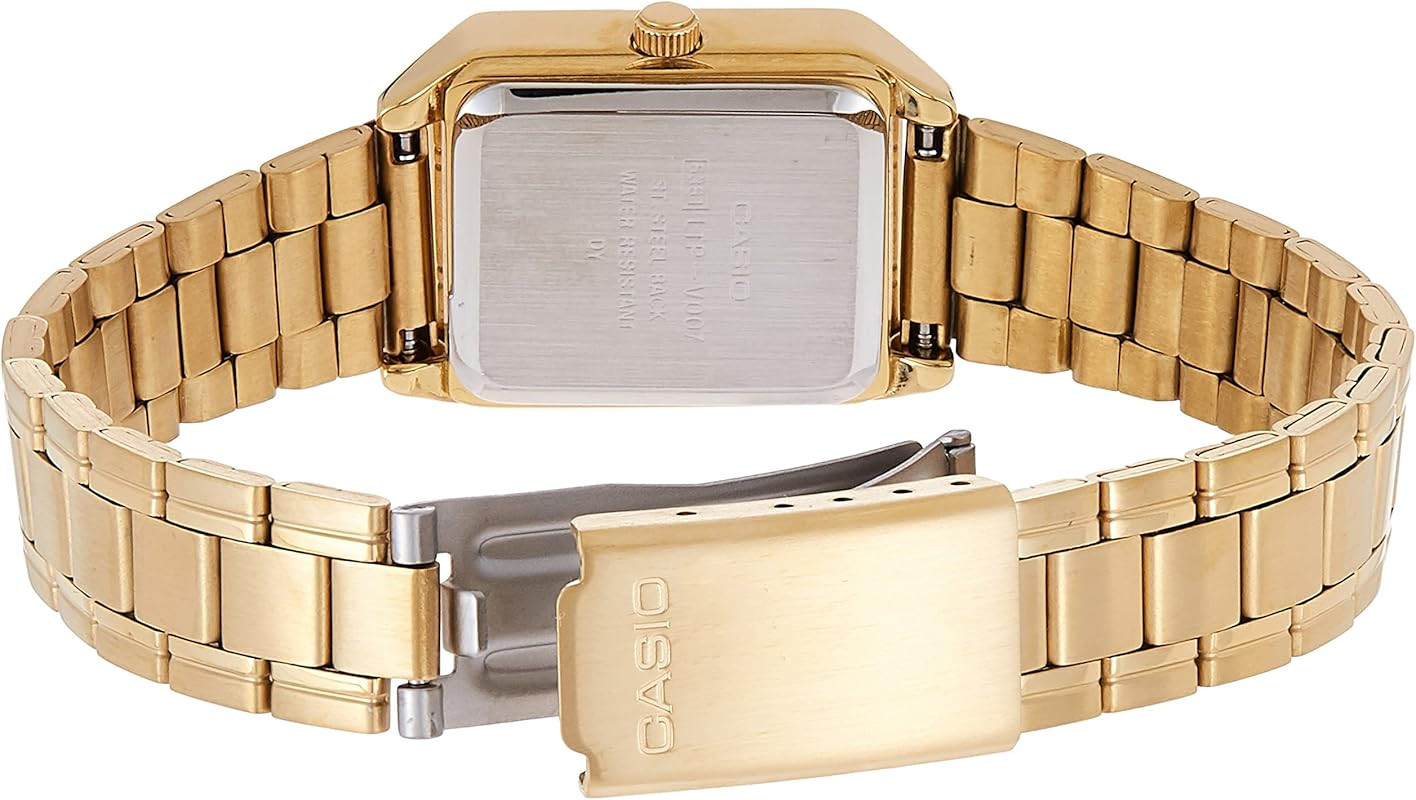Casio LTP-V007G-9B Women's Rectangular Gold Tone Stainless Steel Roman Gold Dial Dress Watch | Amazon (US)