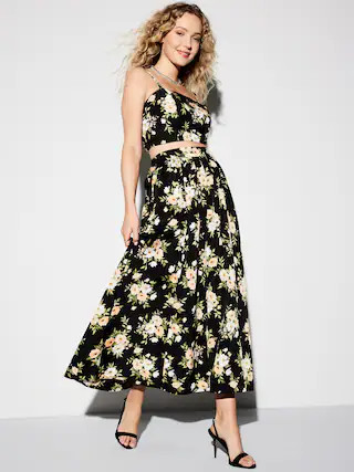 The Occasion by Old Navy High-Waisted Taffeta Midi Skirt | Old Navy (US)