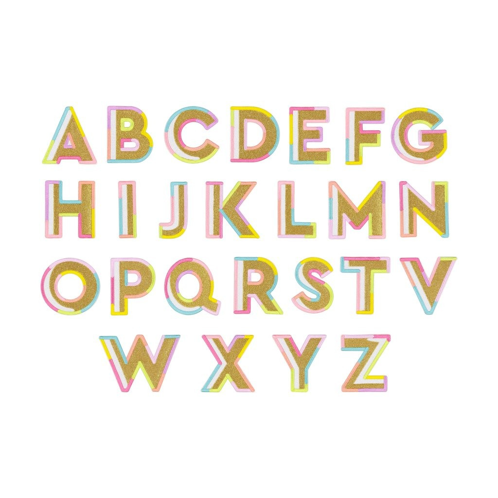 Gold Color Block Letter Patches | Stoney Clover Lane