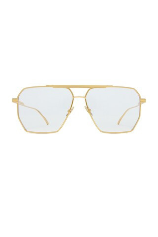 Bottega Veneta Light Ribbon Sunglasses in Metallic Gold | FWRD 