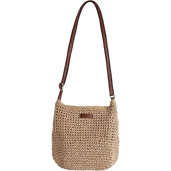 LEVOTIER Woven Straw Crossbody Bags for Women - Handmade Casual Beach Purse | Amazon (US)