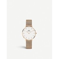 Daniel Wellington Classic Petite Melrose rose gold-plated watch, Women's | Selfridges