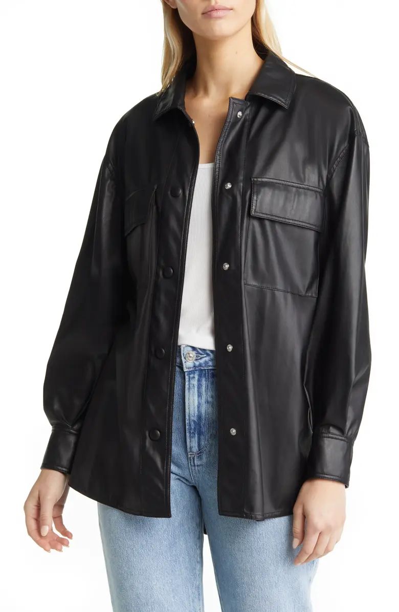 Faux Leather Shirt Jacket | Nordstrom