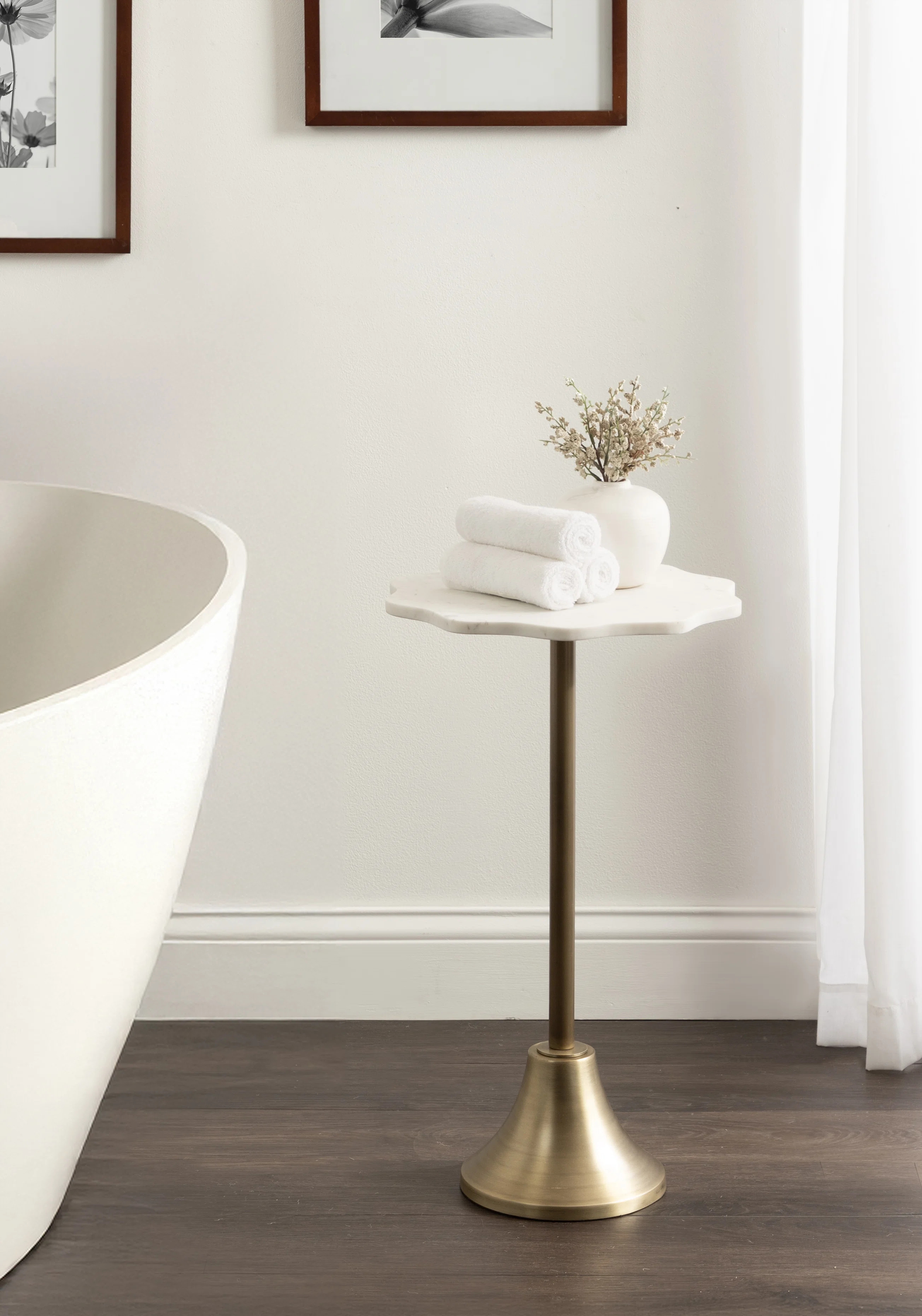 Sanzo Modern Wavy Marble Side Table | Wayfair North America