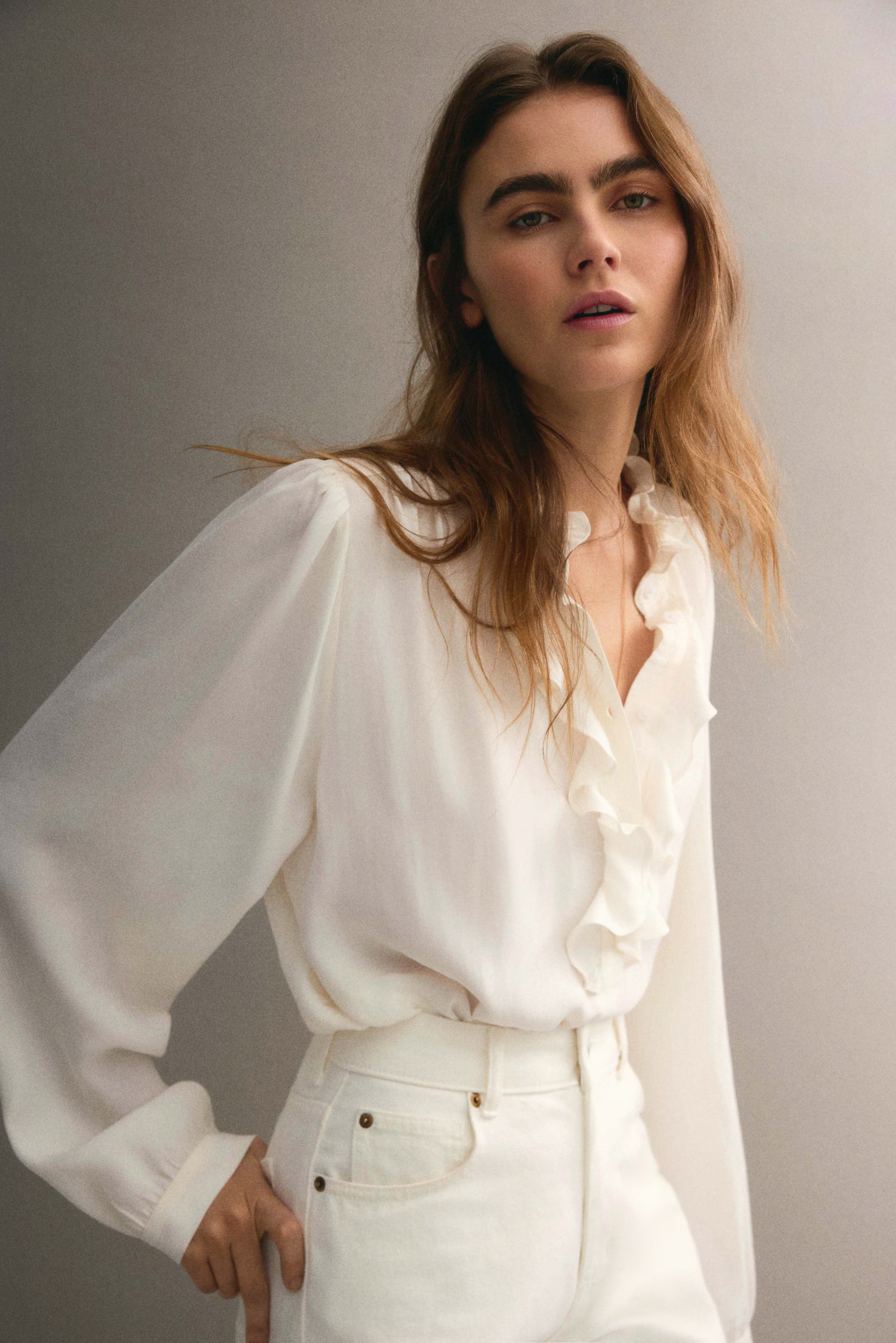 Ruffle-Collar Viscose Blouse | H&M (US + CA)