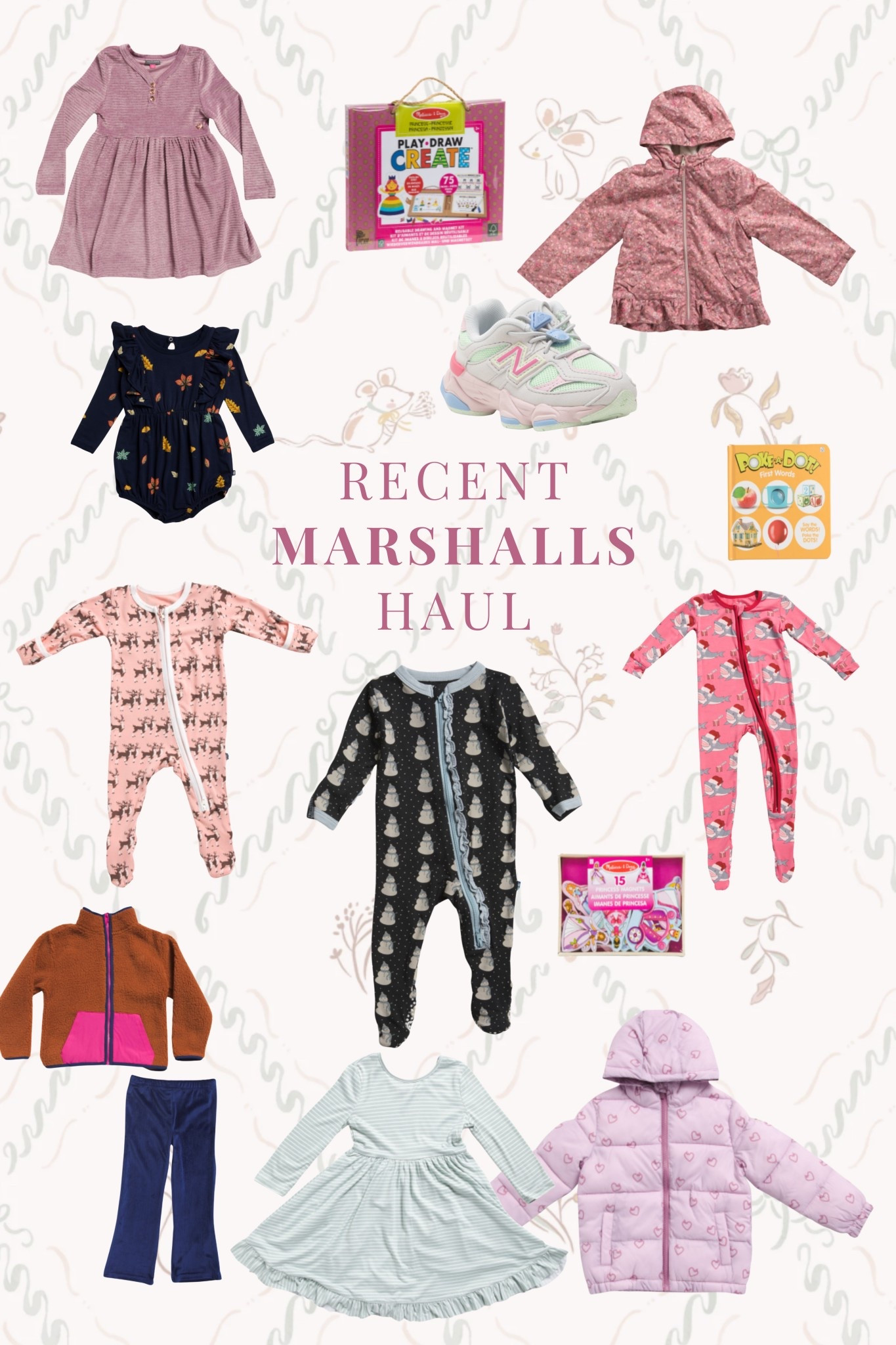 My recent Marshalls haul for the girls! 🎀⛄️📖👟 new balance toddler shoes, Marshalls finds, kyte baby, kickee pants, toddler fleece jacket, toddler windbreaker, toddler jacket, little girl jacket, little girl coat, toddler girl coat, toddler girl jacket, little girl long sleeve dress, little girl twirl dresses, little girl gift idea, 