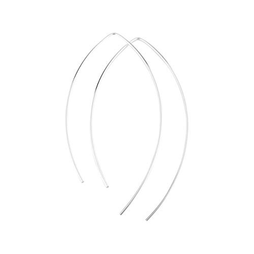 2 Inch Thin Sterling Silver Threader Earrings Open Hoop 20 Gauge (.8mm) | Amazon (US)