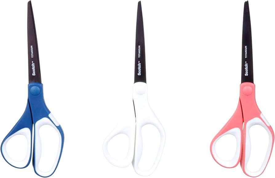 Scotch Brand Precision Ultra Edge Scissors, Left- or Right-Handed, 8 Inch, 3-Pack | Amazon (US)