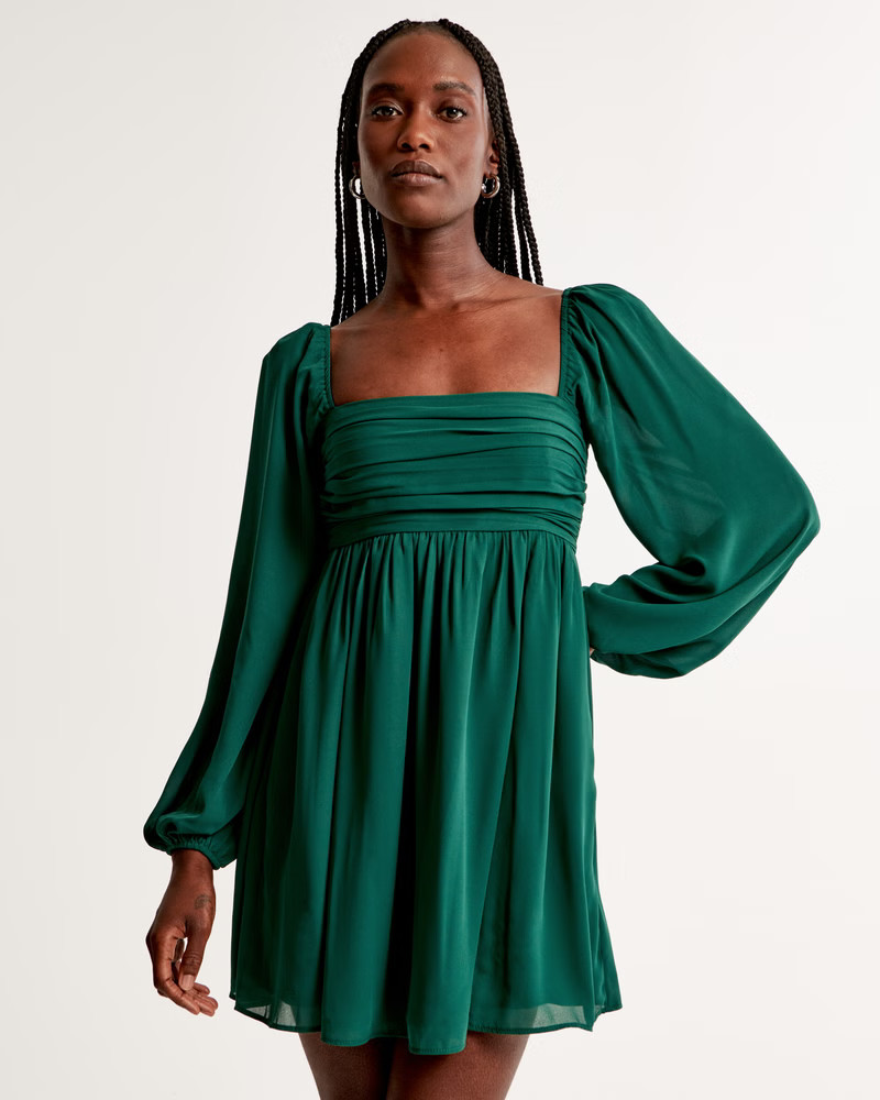Women's Emerson Balloon Sleeve Mini Dress | Women's Dresses & Jumpsuits | Abercrombie.com | Abercrombie & Fitch (US)