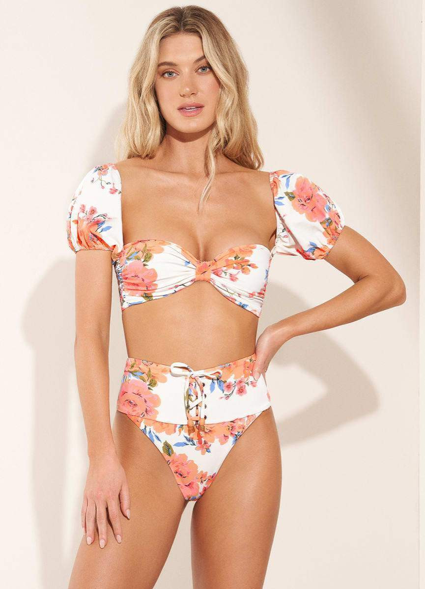 Maaji Free Spirit Ebony Puff Sleeve Bikini Top | Maaji