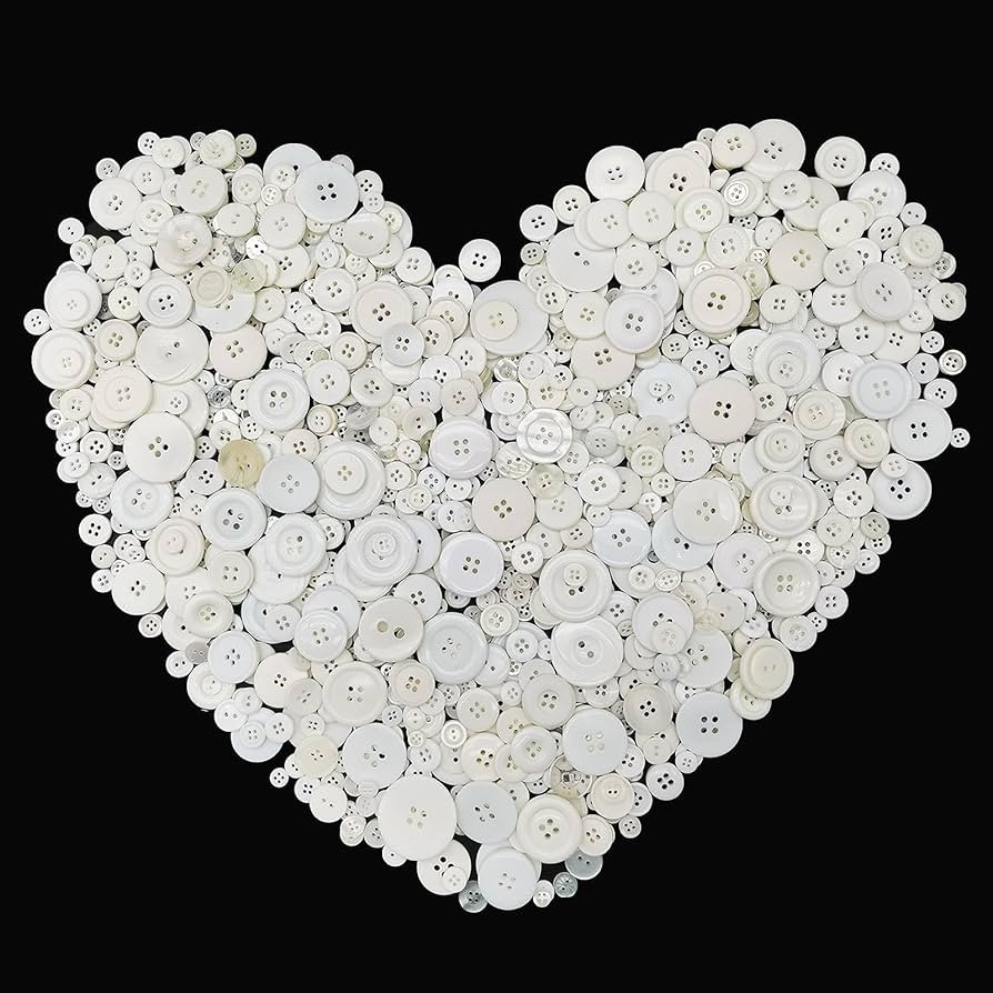 600-700Pcs White Buttons for Crafts Bulk Assorted Sizes White Craft Buttons for Crafting, DIY, Bi... | Amazon (US)