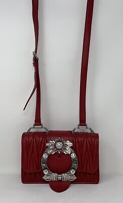 MIU MIU Lady Matelasse Red Nappa Leather Shoulder Bag Authentic ❤️ | eBay US
