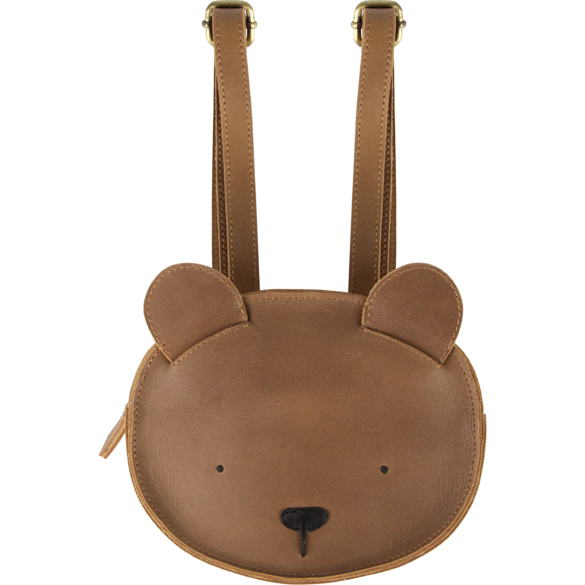 Kapi Bear Classic Leather Backpack, Cognac | Maisonette