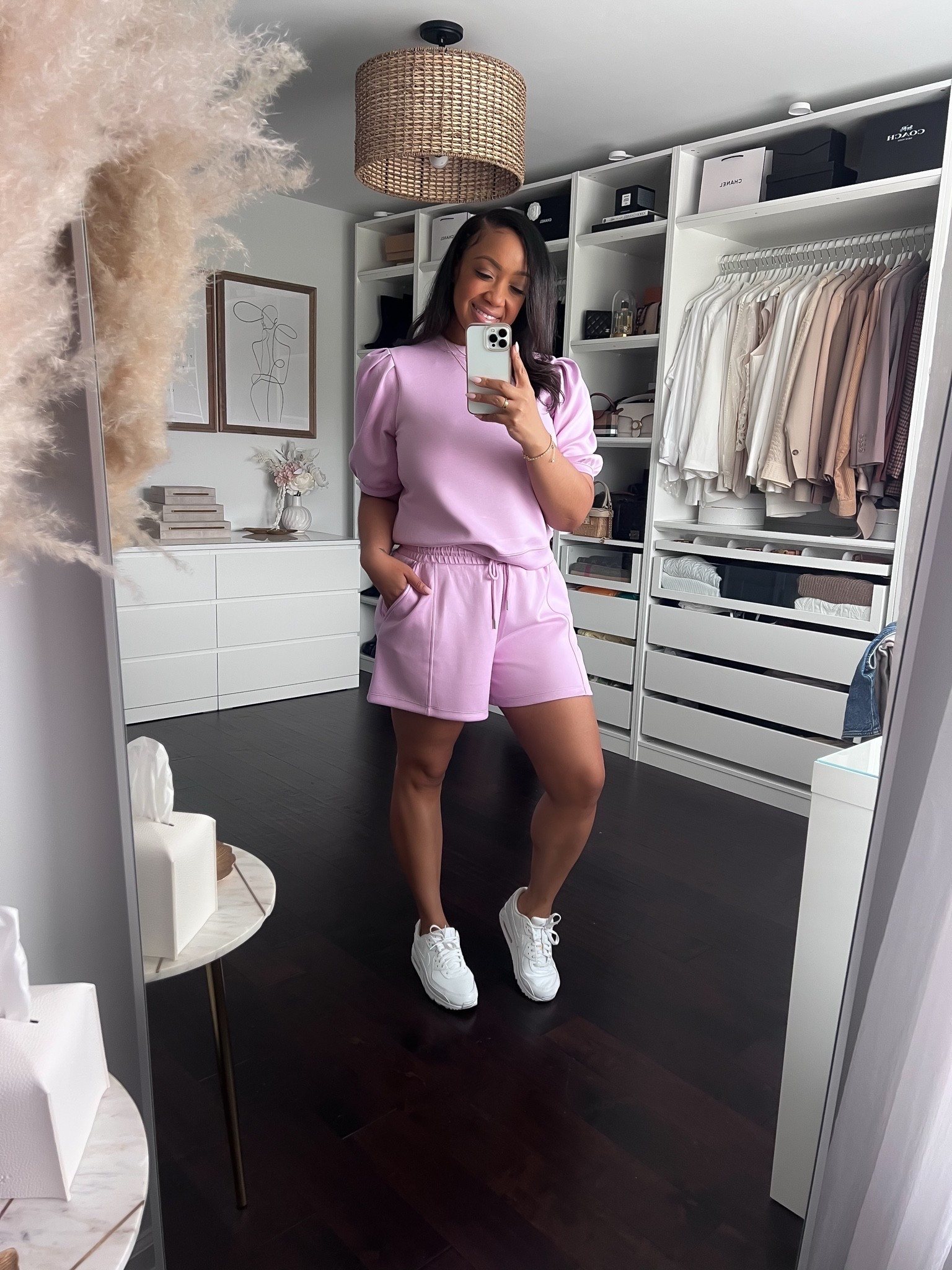 Sharing items from my latest Walmart Haul! Love this set! I’m wearing the color ‘Cotton Rose’. Super soft and stretchy. You can size down! Wearing a Medium in the top and Large in the shorts but could’ve taken a Medium too.