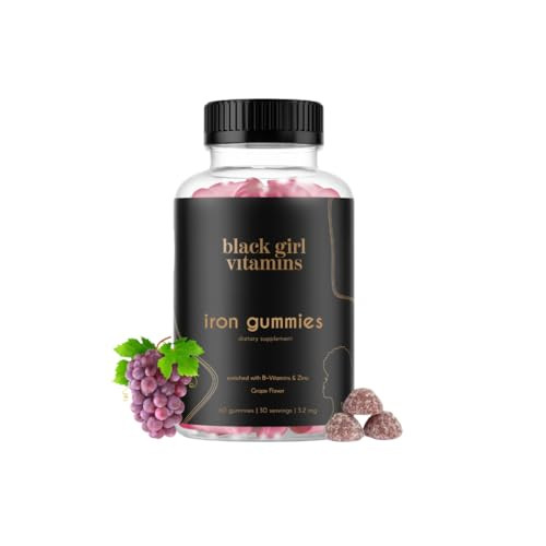 Black Girl Vitamins - Iron Gummies (20 mg), Supports Iron Deficiency & Anemia, Gluten-Free, Gelatin Free, Made in The USA (Grape, 60 Count) 30 Day Supply | Amazon (US)