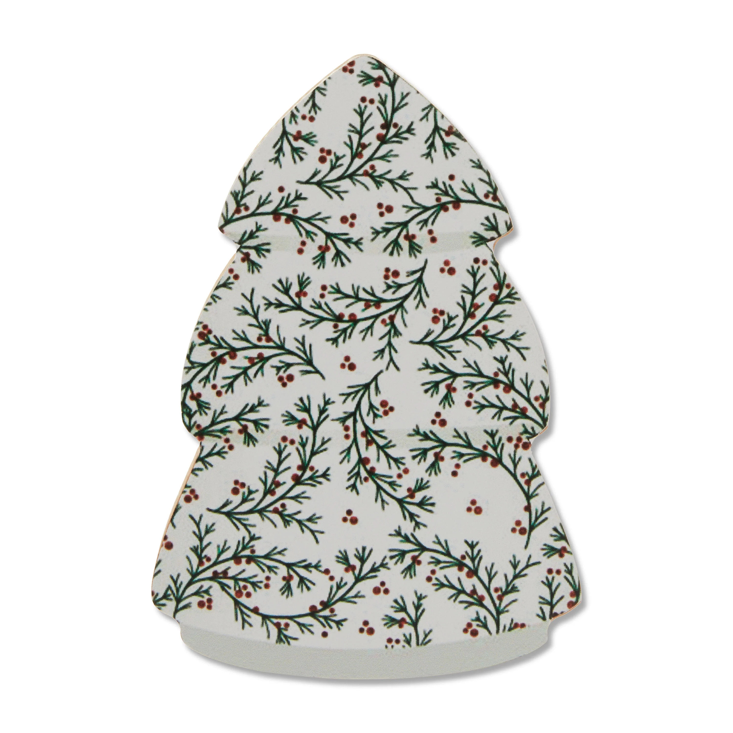Wood Tree Christmas Tabletop Decoration, Green and White, 6", by Holiday Time | Walmart (US)