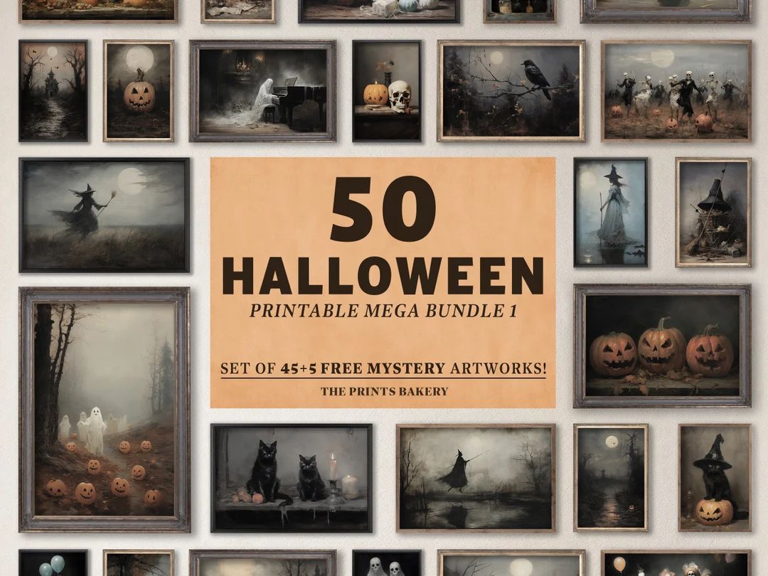PRINTABLE Halloween 50 Mega Bundle Prints Collection - Etsy | Etsy (US)