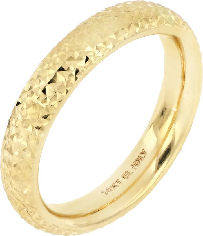 14K Yellow Gold Textured Band Ring | Nordstrom