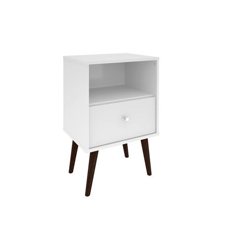 Manhattan Comfort Liberty Mid Century - Modern Nightstand 1.0 with 1 Cubby Space and 1 Drawer in ... | Walmart (US)