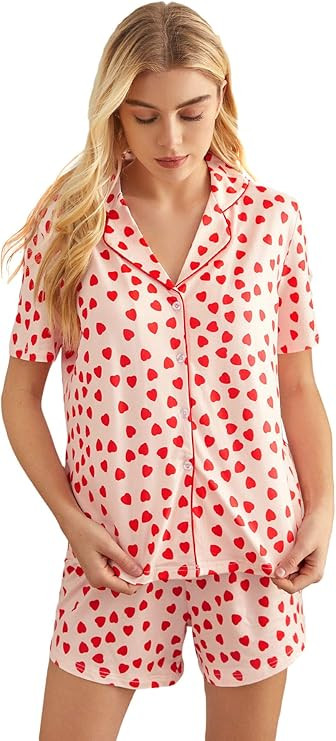 WDIRARA Women's Sleepwear Satin Short Sleeve Shirt and Shorts Pajama Set | Amazon (US)