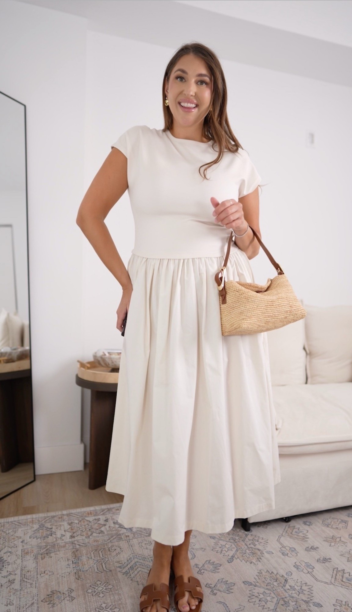 Soft neutral moment 🤍

neutral dress, cream dress, woven bag, brown sandals, paris style, minimal outfit, summer dress, chic everyday

#LTKMothersDay #LTKMidsize #LTKSeasonal