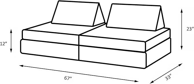 Kids Play Couch, Sand Beige, Modular, Versatile, Great for Forts and Imaginative Play | Amazon (US)