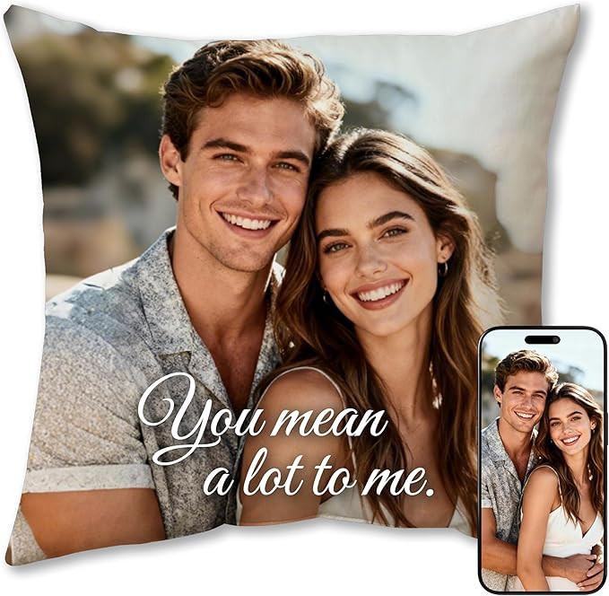Custom Couple Photo & Pet Pillow — Personalize with Photos & Text, Includes Insert, Double-Side... | Amazon (US)