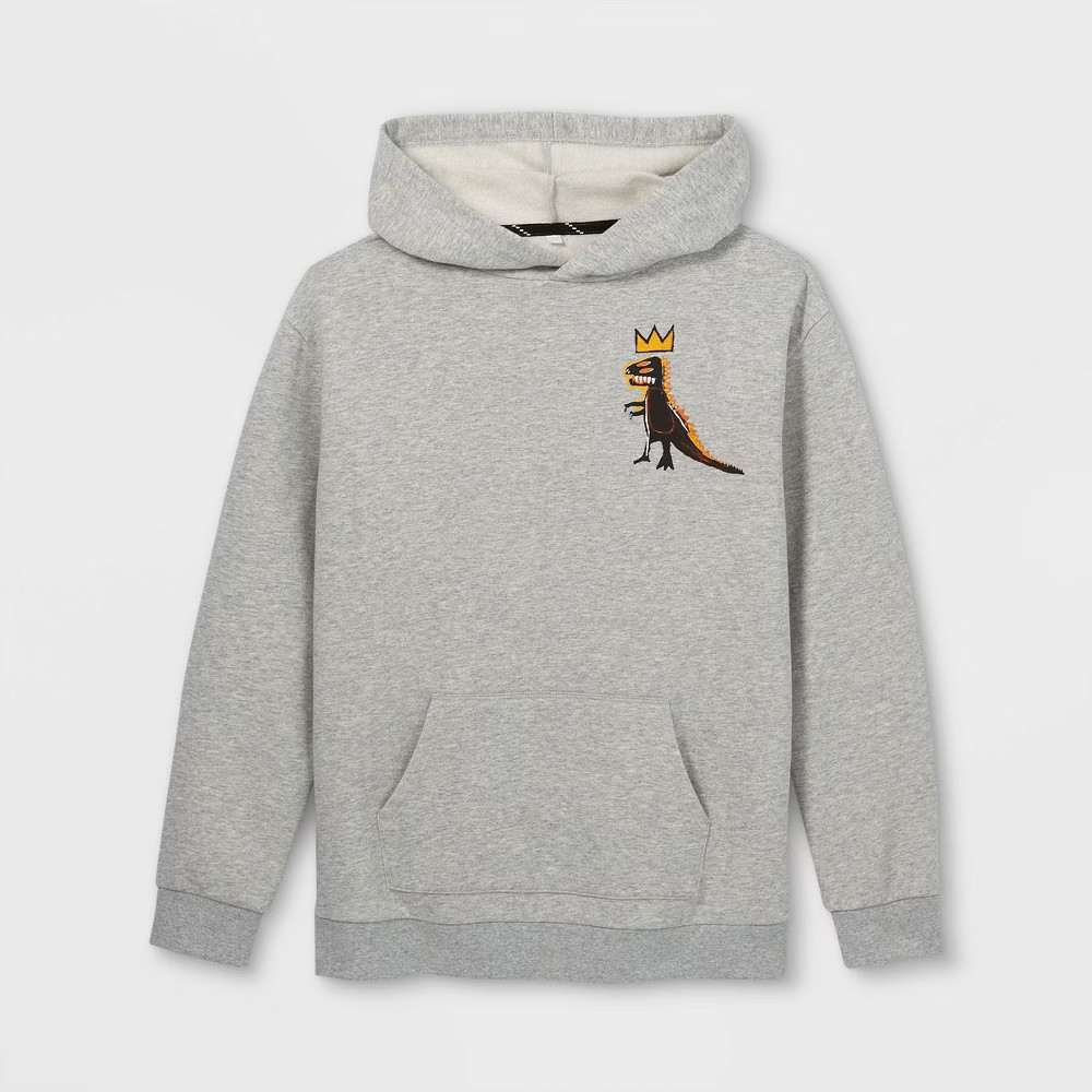Boys' Jean-Michel Basquiat Dino Graphic Sweatshirt - art class Gray XXL | Target