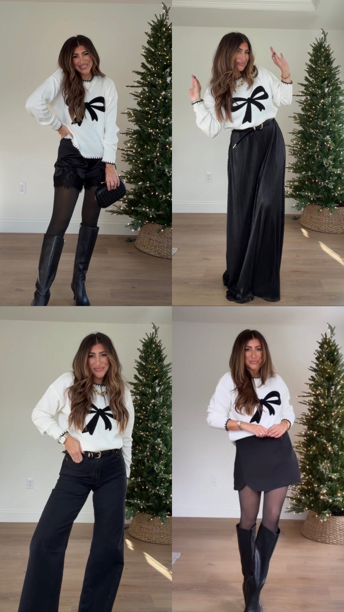 Holiday sweater styles multiple ways. Wearing small. Use code LAURENHORNSTYLE15 to save! Save on dress too! Tts in others. Holiday outfit, wedding guest dress 

#LTKHoliday #LTKFindsUnder100 #LTKSeasonal