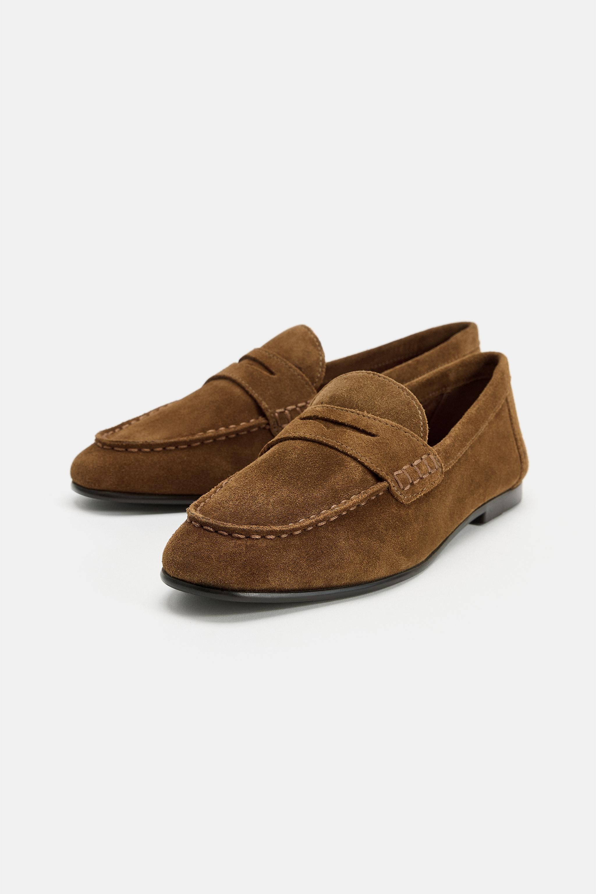 FLAT SUEDE LOAFERS | Zara US