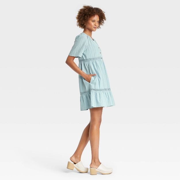 Women's Short Sleeve Lattice Detail Dress - Knox Rose™ | Target