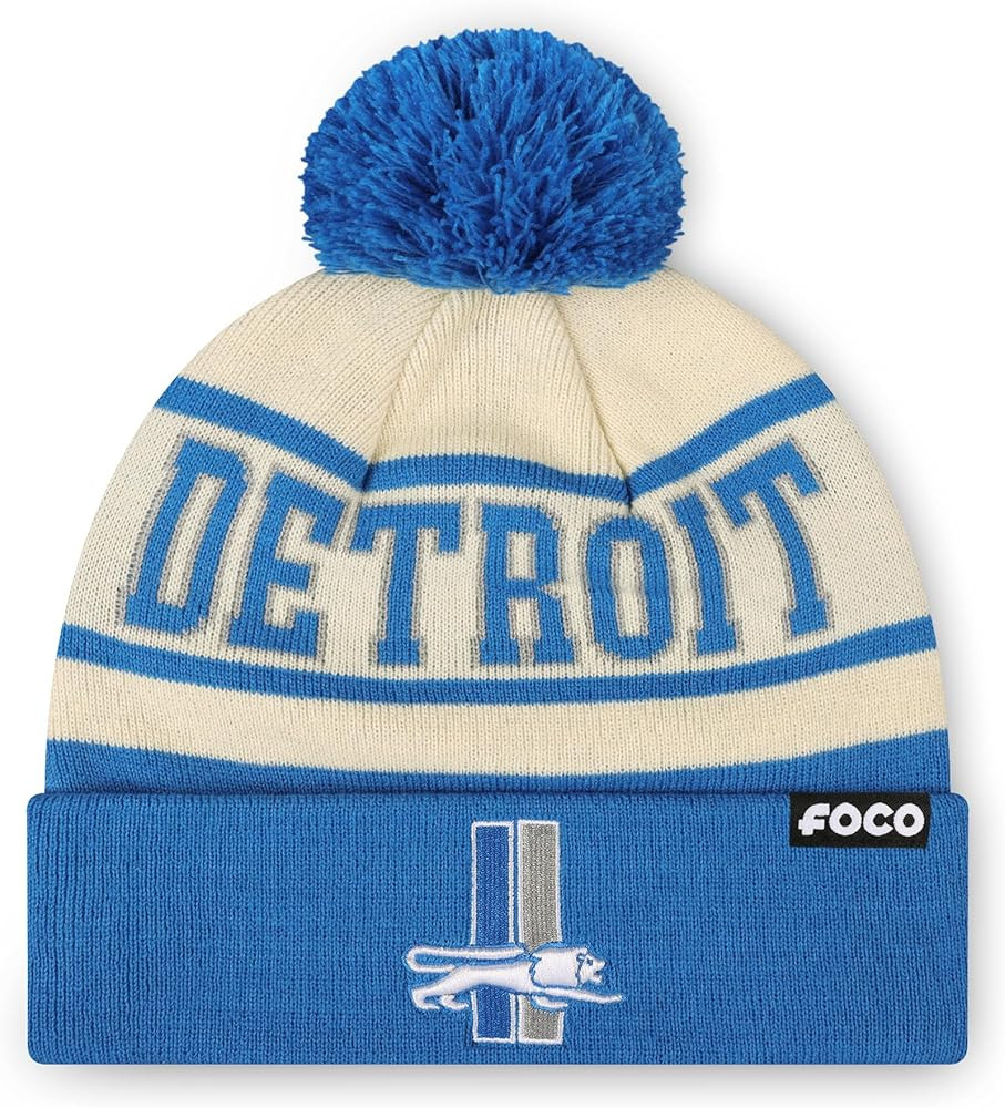 FOCO NFL Retro Team Logo Heritage Stripe Pom Beanie Hat | Amazon (US)