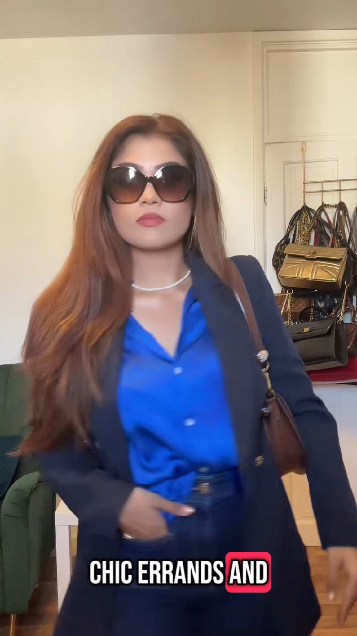 Causes chic outfit , wide leg jeans, brown tan bag, pearls 

#LTKuk #LTKspring #LTKworkwear