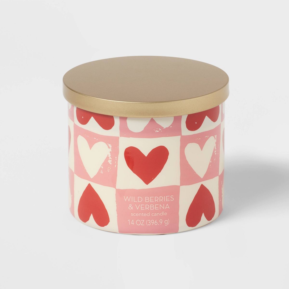 3-Wick 14oz Candle Hearts in Blocks Wild Berries and Verbena - Threshold™ | Target