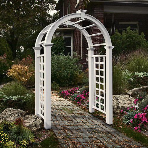 Vita 60" x 30" x 94" Nantucket Deluxe Classic Vinyl Arbor, White VA84240 - Walmart.com | Walmart (US)