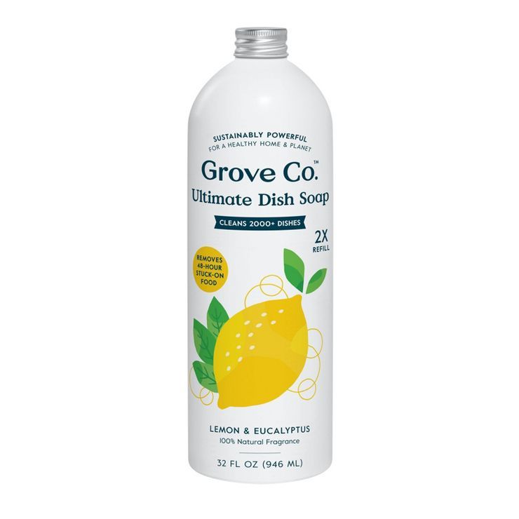 Grove Co. Liquid Dish Soap Refill - Lemon Eucalyptus & Mint - 32 fl oz | Target