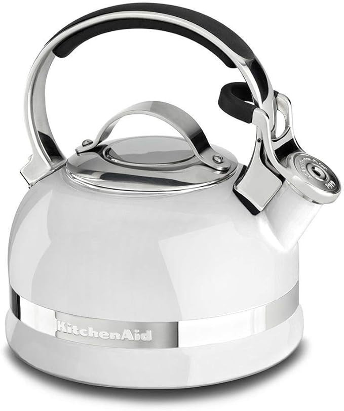 KitchenAid KTEN20SBWH 2.0-Quart Kettle with Full Stainless Steel Handle and Trim Band, White | Amazon (CA)