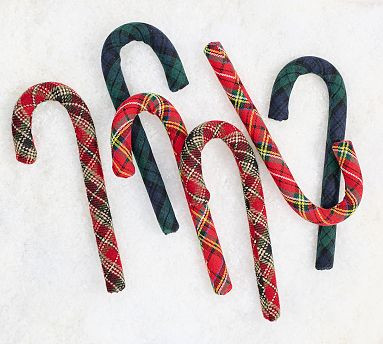 Plaid Candy Canes - Set of 6 | Pottery Barn (US)